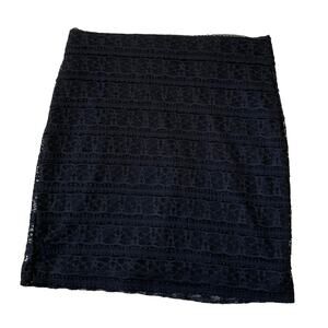 BCBGeneration Black Lace Elastic Waist Band Skirt Women Size Small | 49-1